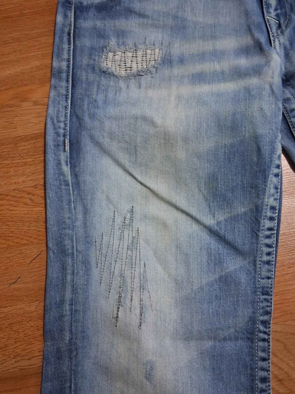True Religion Men's Straight Jeans - Light Blue Faded Wash